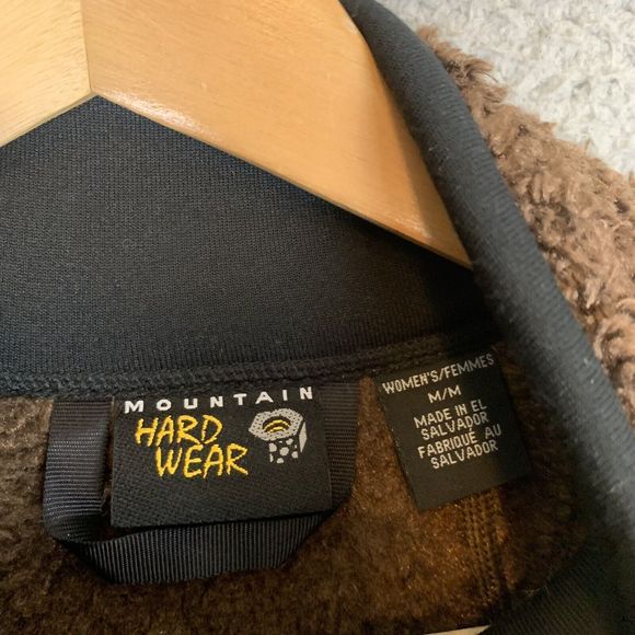 Mountain Hardwear Jacket Womens M Brown Full Zip Fuzzy Monkey Fleece - Picture 6 of 7